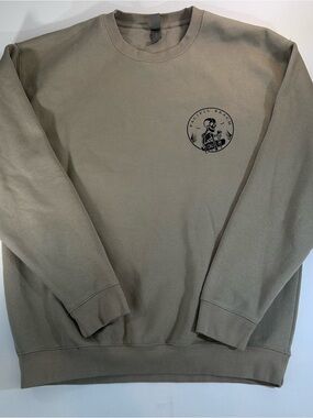 Pacific Beach Skeleton Sweatshirt Mens XL Tan Cali Skull Graphic Crewneck